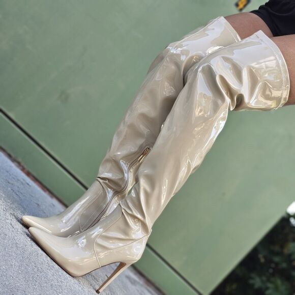 Women's Thigh High Over the Knee Stiletto Boots - Picture 3 of 8